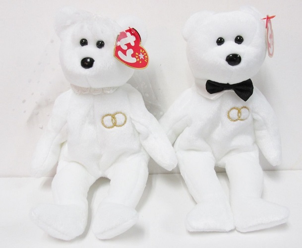 Mr and Mrs the Wedding Couple Bears - Beanie Babies